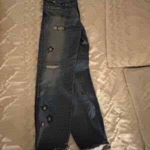 Men’s Levi’s 505 jean 34/34 relaxed straight with distressed features/stitching